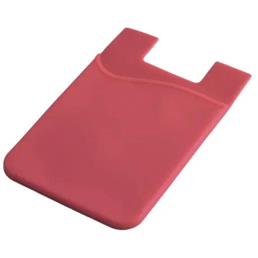 Silicone Cellphone Card Holder Red Pantone 199C